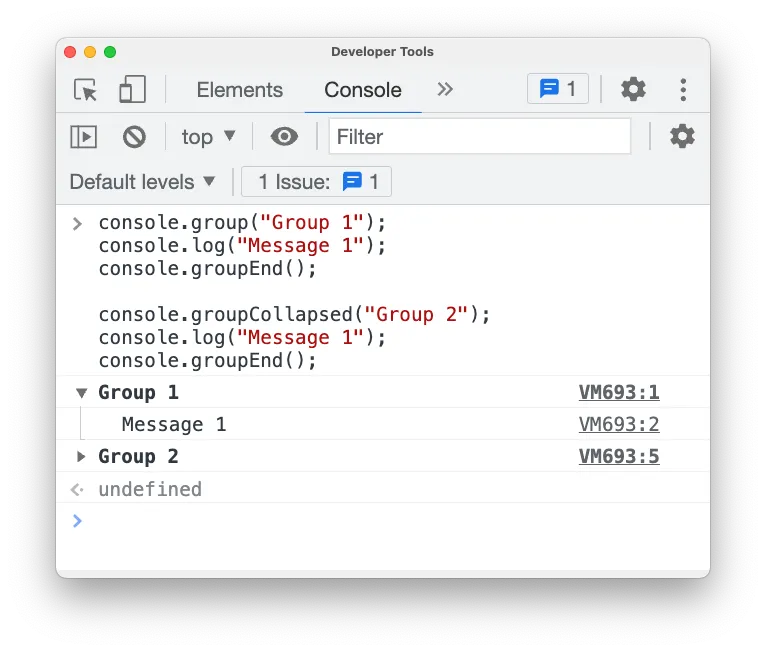 console.groupEnd code example