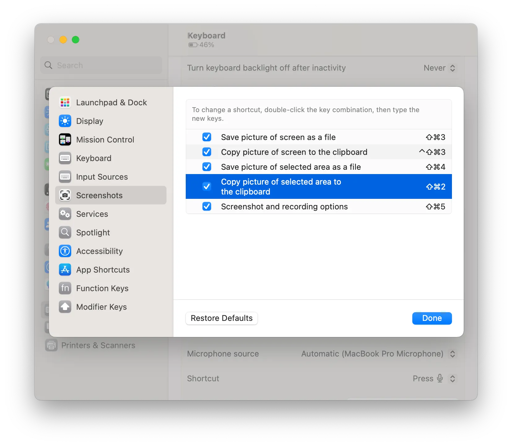 Add coping screenshot to the clipboard on MacOS