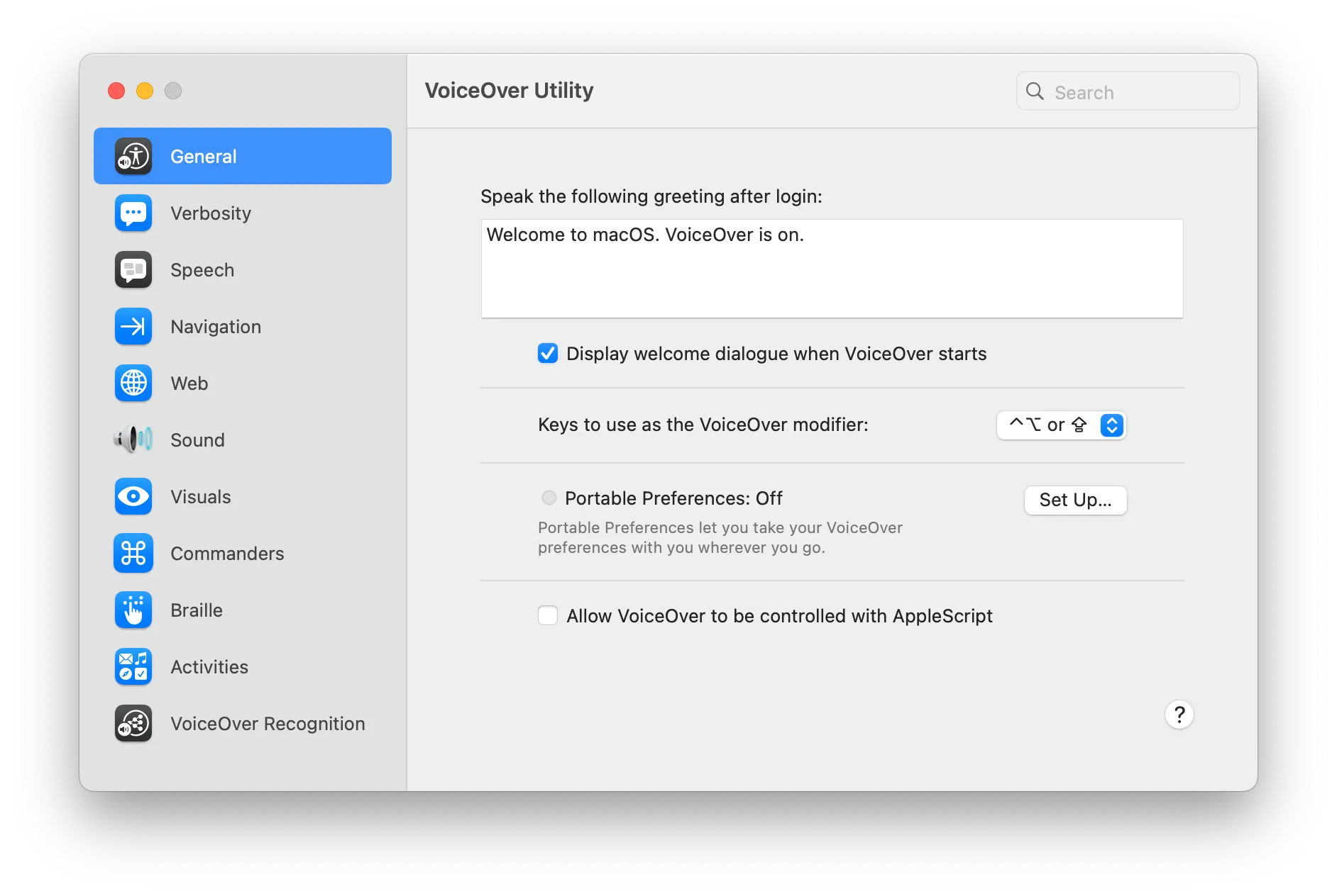 Voiceover Screen Reader from macOS